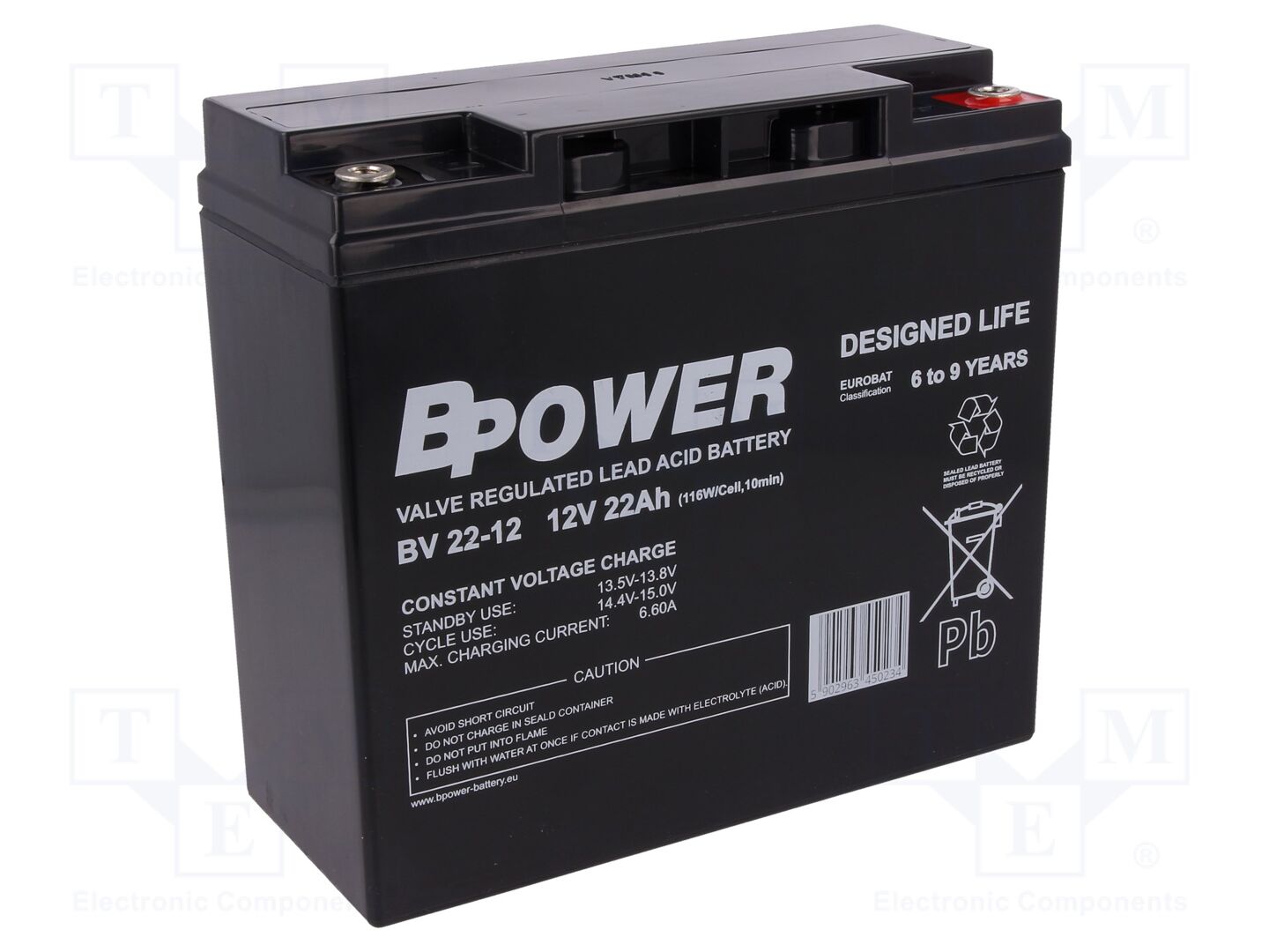 BPOWER ACCU-BV22-12/BP Lyijyakku 12V 22Ah AGM