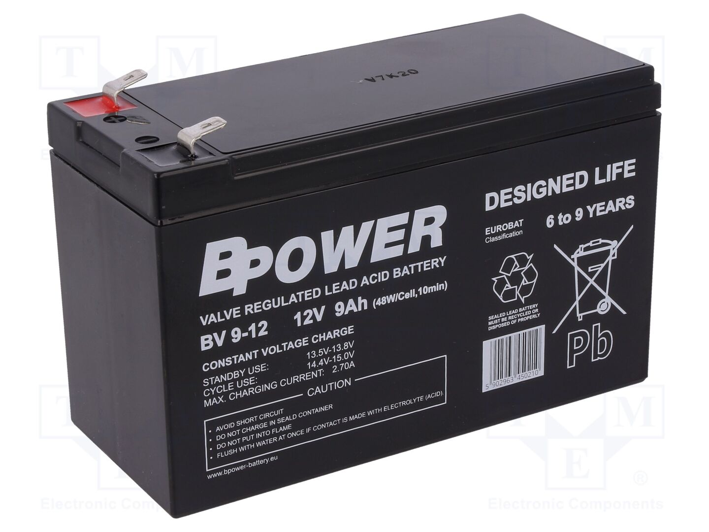 BPOWER ACCU-BV9-12/BP Lyijyakku 12V 9Ah AGM