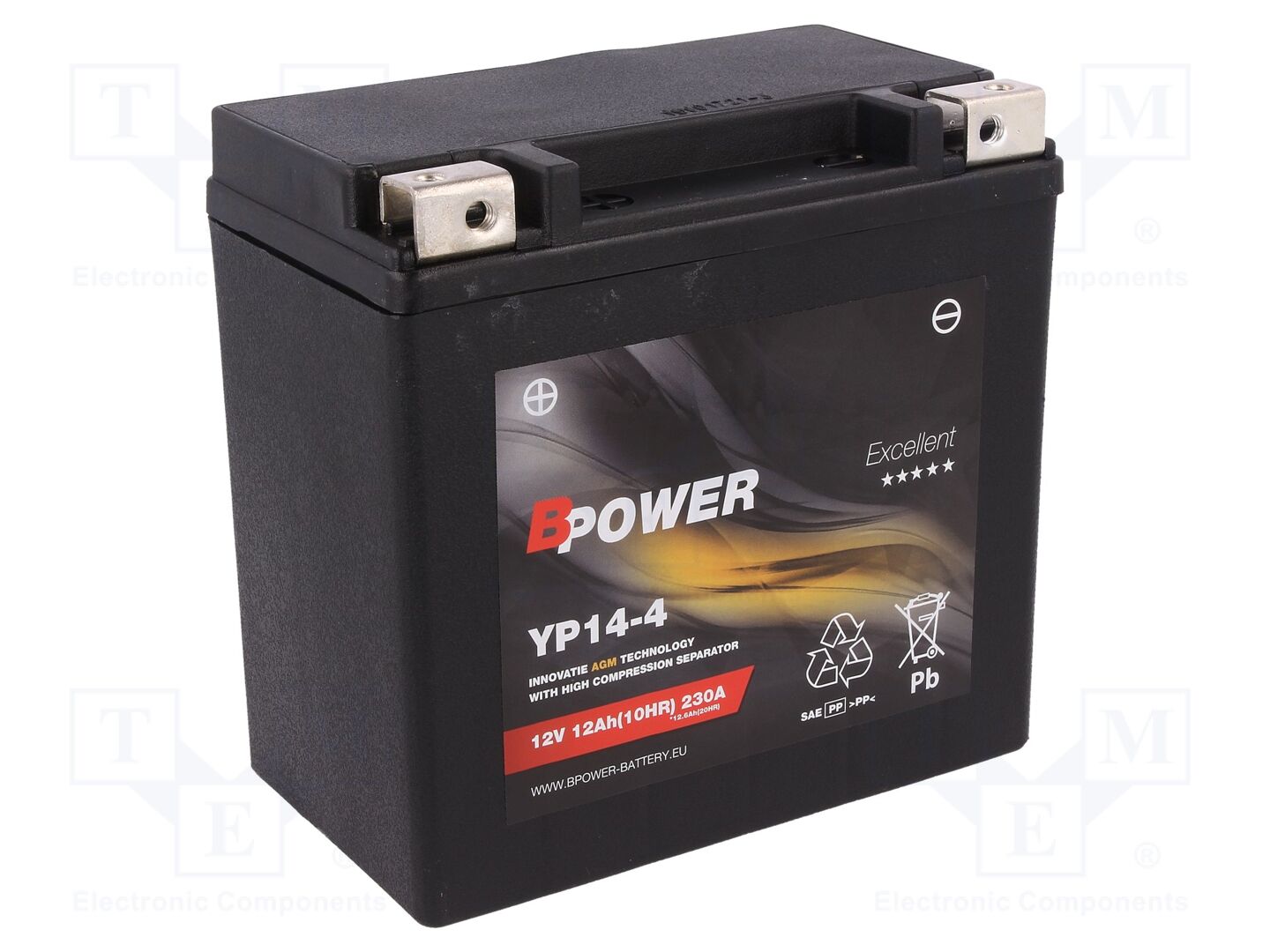 BPOWER ACCU-YP14-4/BP Happoakku 12V 12Ah AGM
