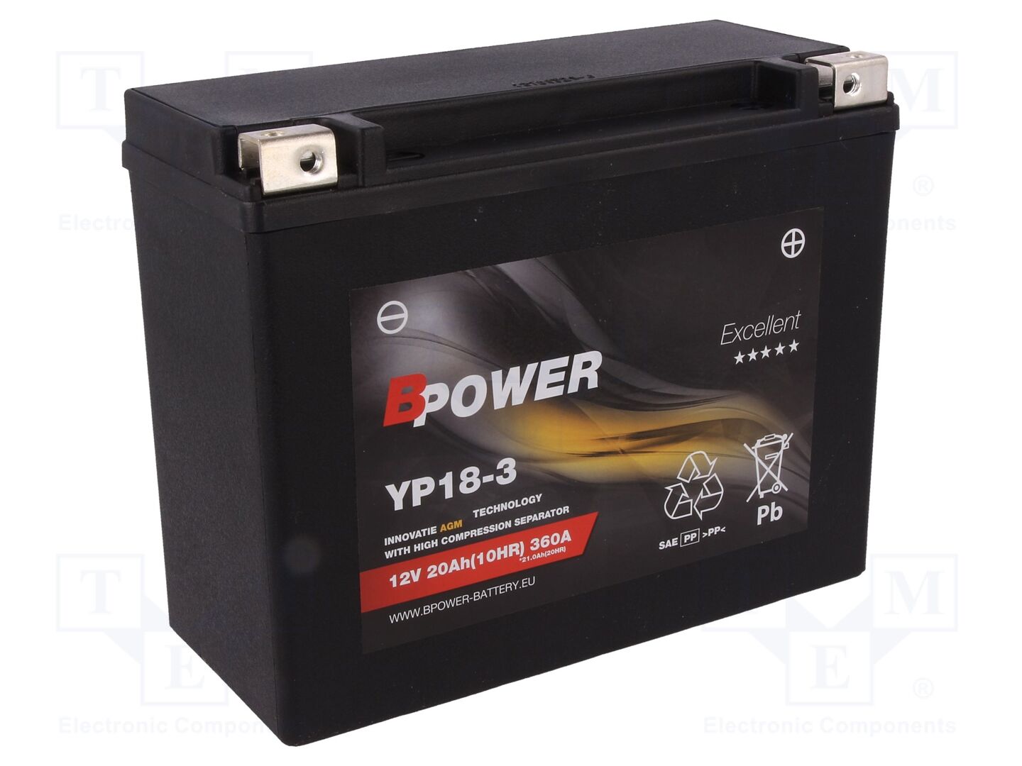 BPOWER ACCU-YP18-3/BP Lyijyakku 12V 20Ah AGM