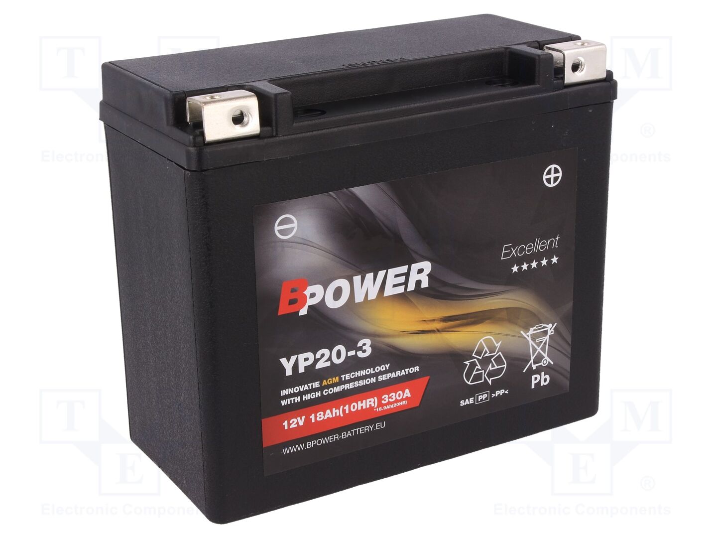 BPOWER ACCU-YP20-3/BP Lyijyakku 12V 18Ah AGM