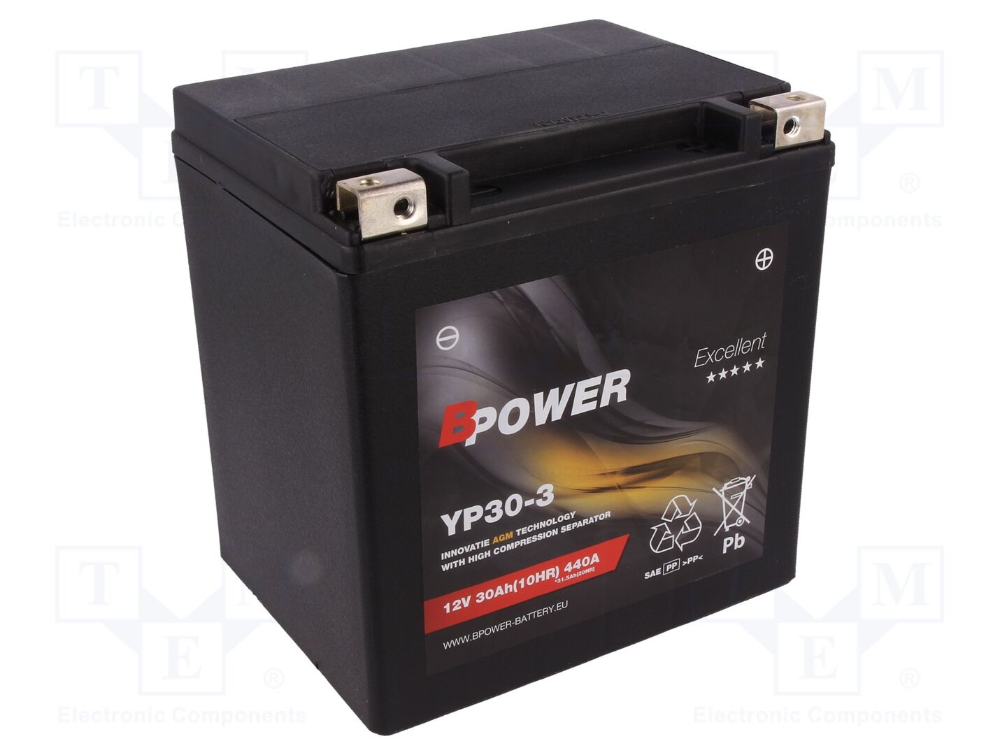 BPOWER ACCU-YP30-3/BP Haponakku 12V 30Ah AGM