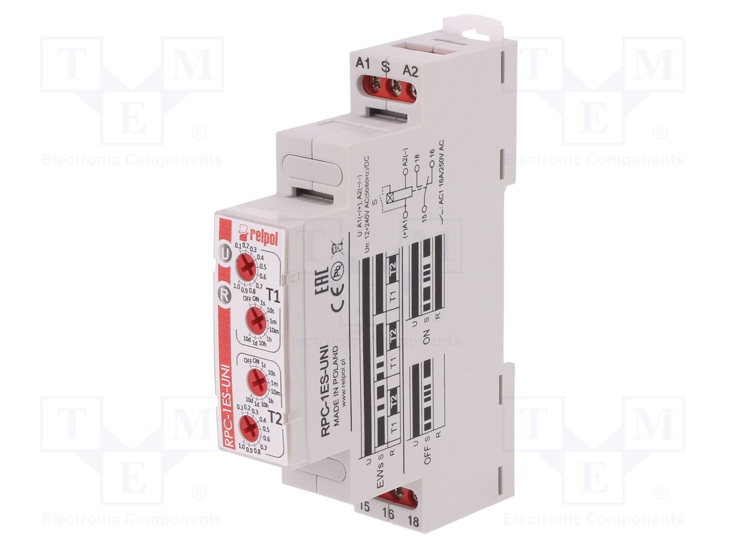 RELPOL RPC-1ES-UNI Analoginen ajastin 250VAC/16A