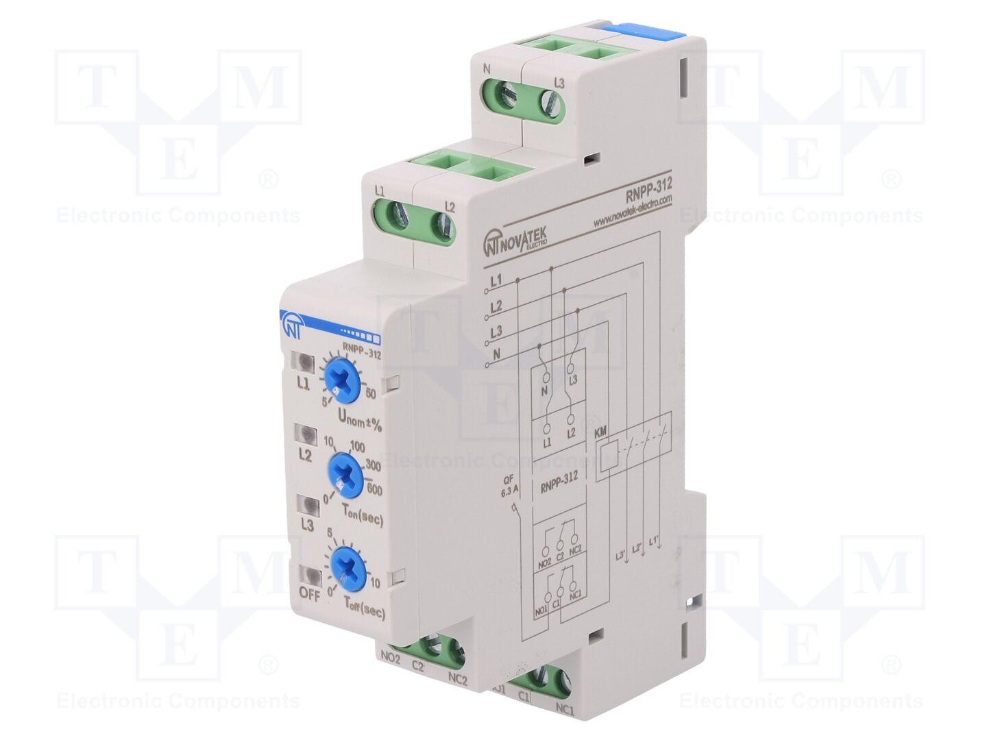 NOVATEK ELECTRO RNPP-312 Jännitteenvalvontarele DIN-kisko