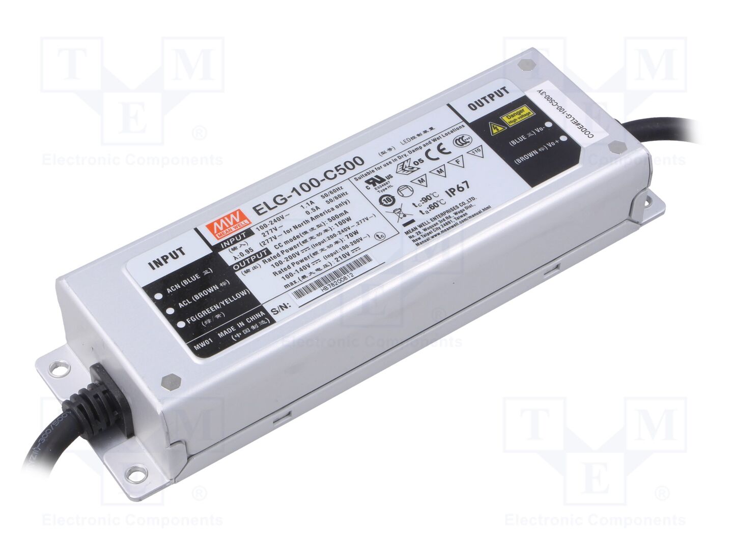 MEAN WELL ELG-100-C500-3Y LED-virtalähde 100W 500mA