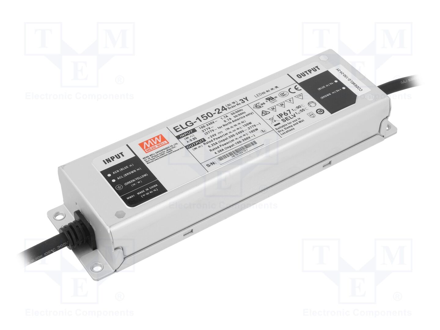 MEAN WELL ELG-150-24-3Y LED-verkkolaite 150W 24VDC 6,25A