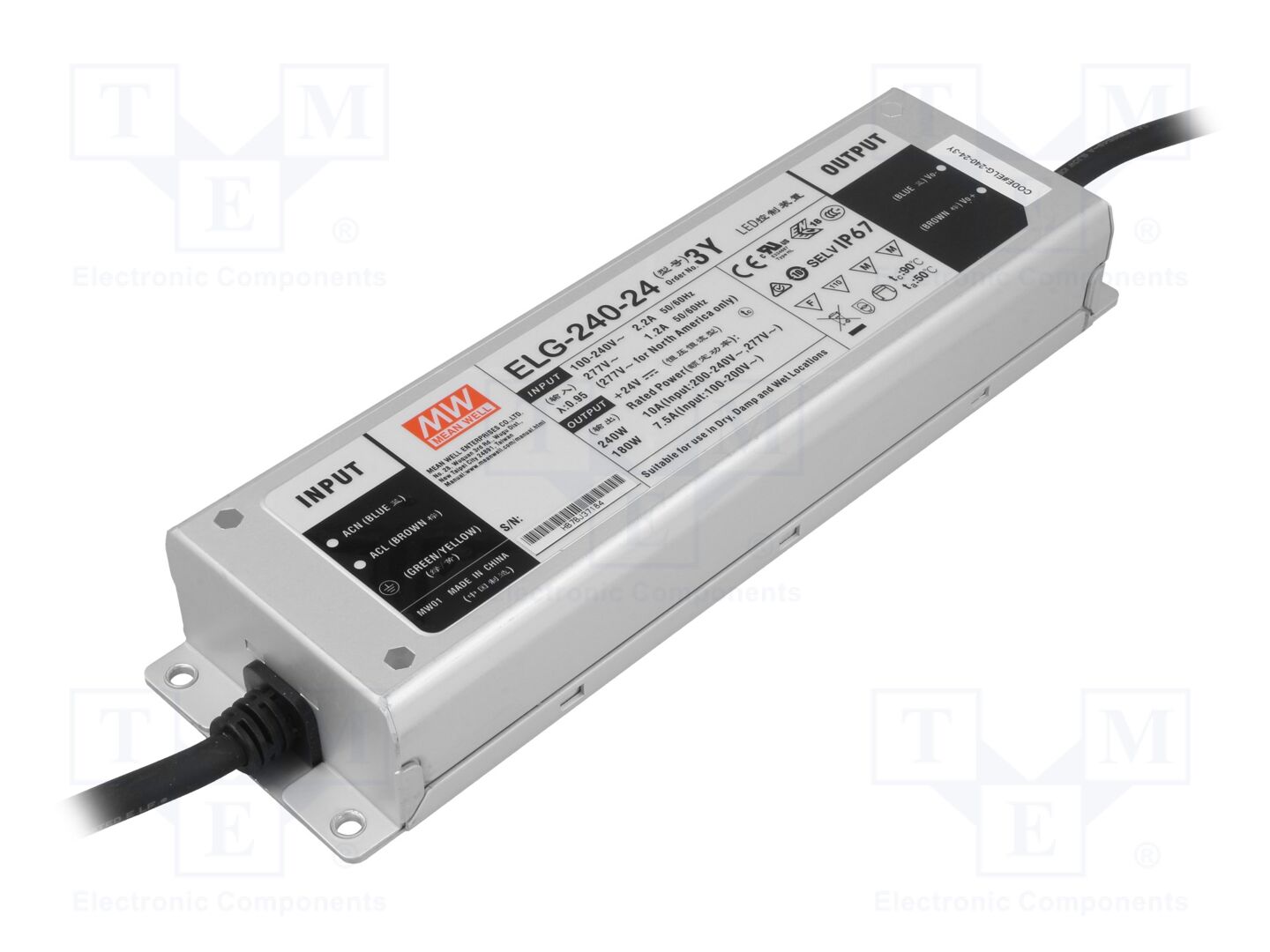 MEAN WELL ELG-240-24-3Y LED-verkkolaite 240W 24VDC 10A