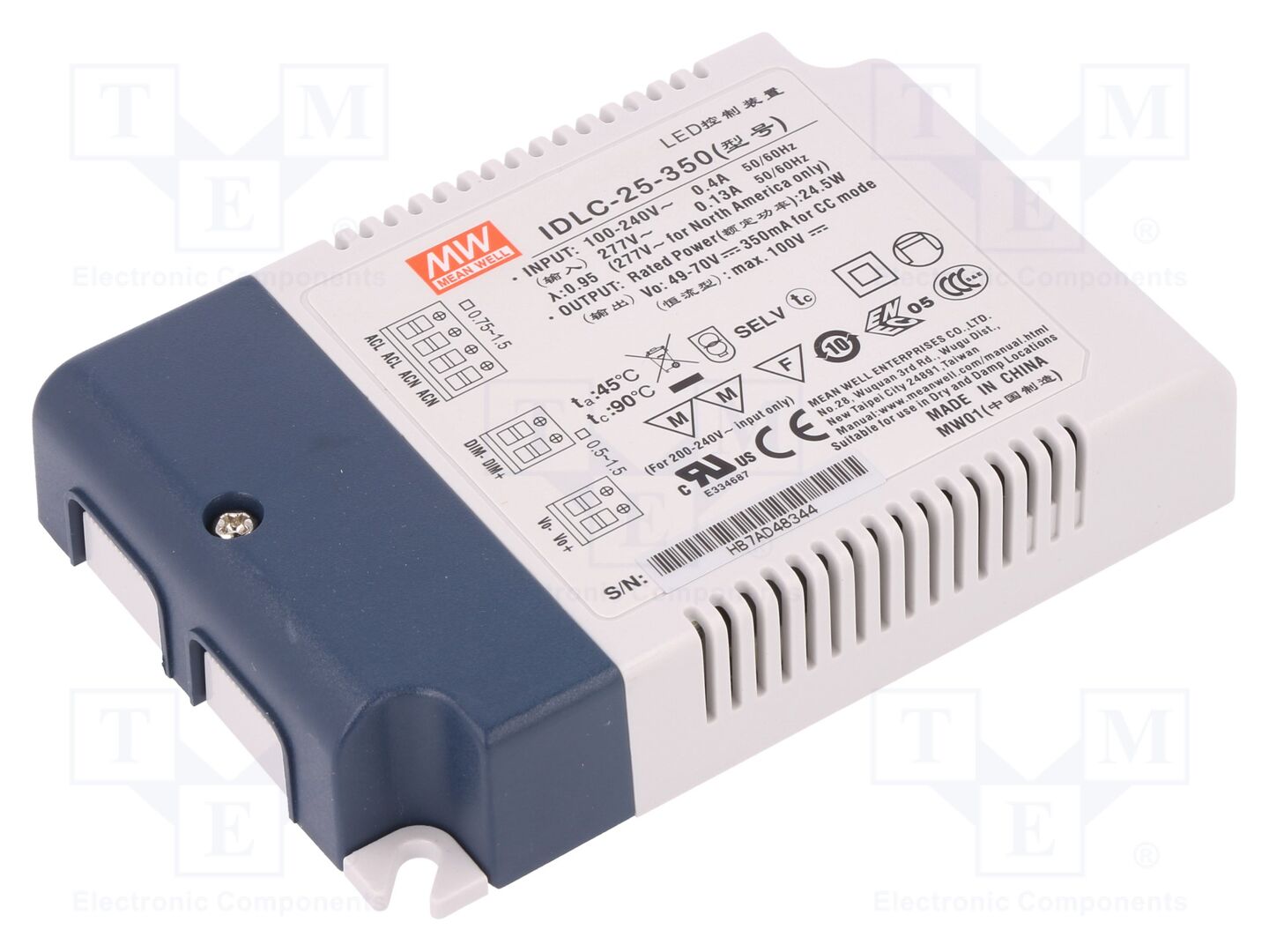 MEAN WELL IDLC-25-350 LED-virtalähde 25W 350mA 49-70VDC