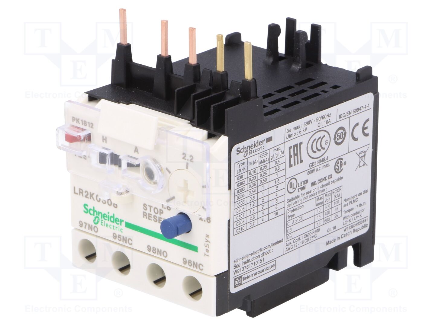 SCHNEIDER ELECTRIC LR2K0308 Lämpörele 1.8÷2.6A