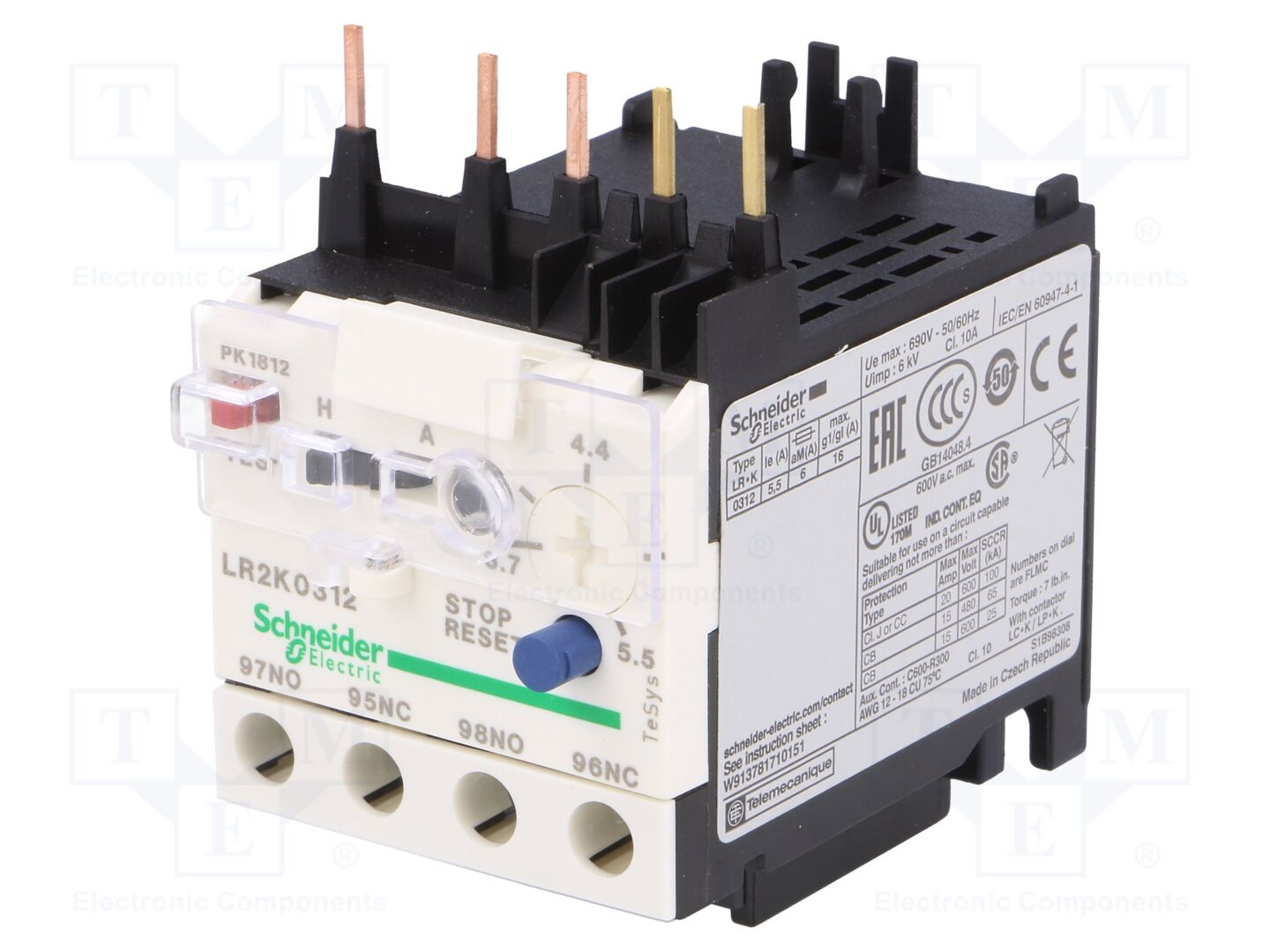 SCHNEIDER ELECTRIC LR2K0312 Termorele 3.7÷5.5A