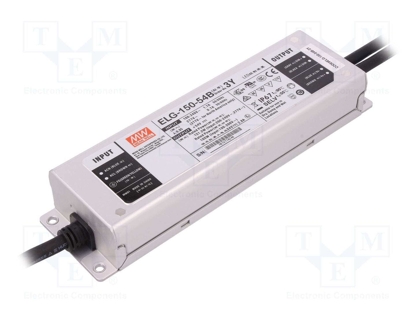 MEAN WELL ELG-150-54B-3Y LED-virtalähde 151,2W 54VDC 2,8A
