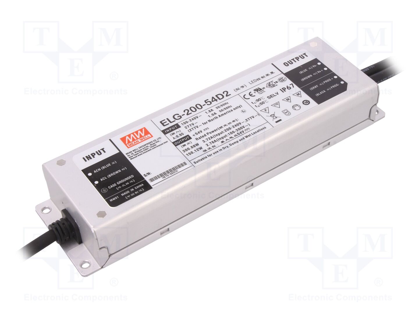 MEAN WELL ELG-200-54D2 LED-verkkolaite 200,88W 54VDC 3,72A