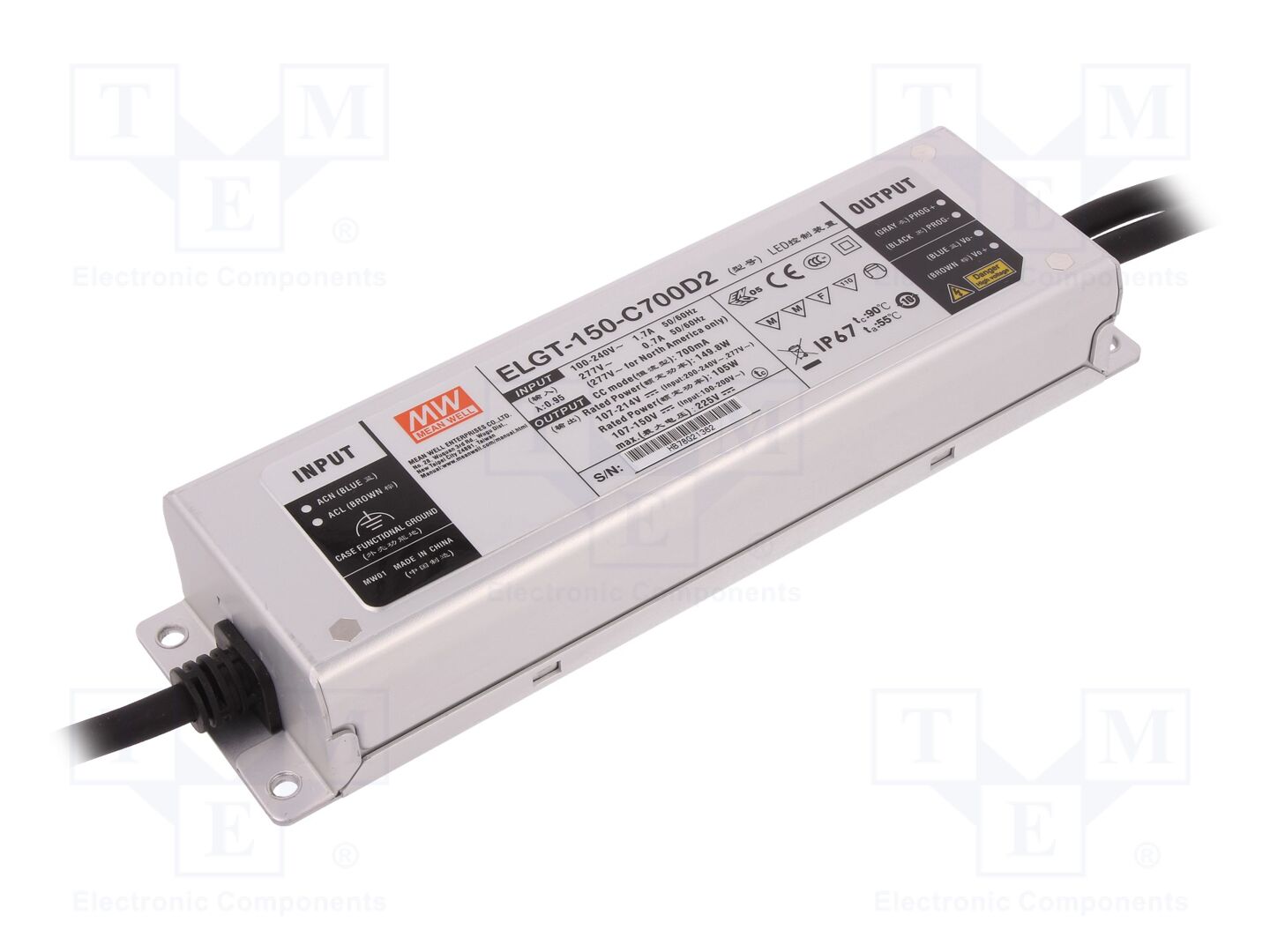 MEAN WELL ELGT-150-C700D2 LED-virtalähde 149,8W 700mA IP67