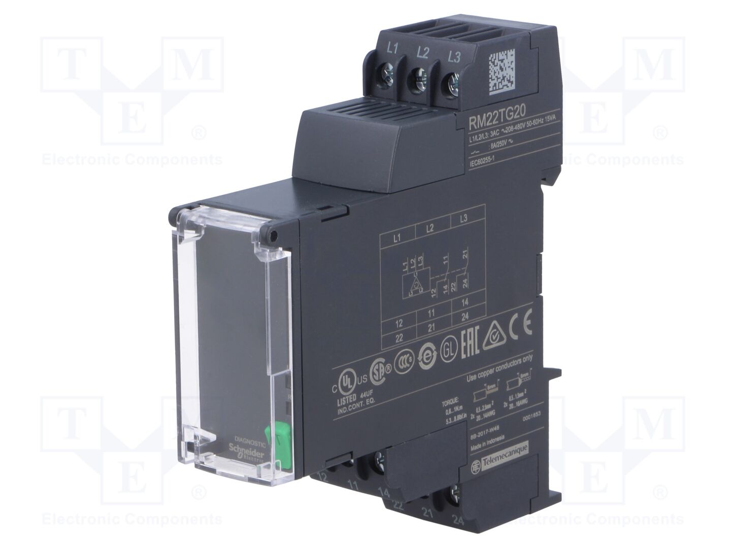SCHNEIDER ELECTRIC RM22TG20 Valvontarele DIN-kiskoon