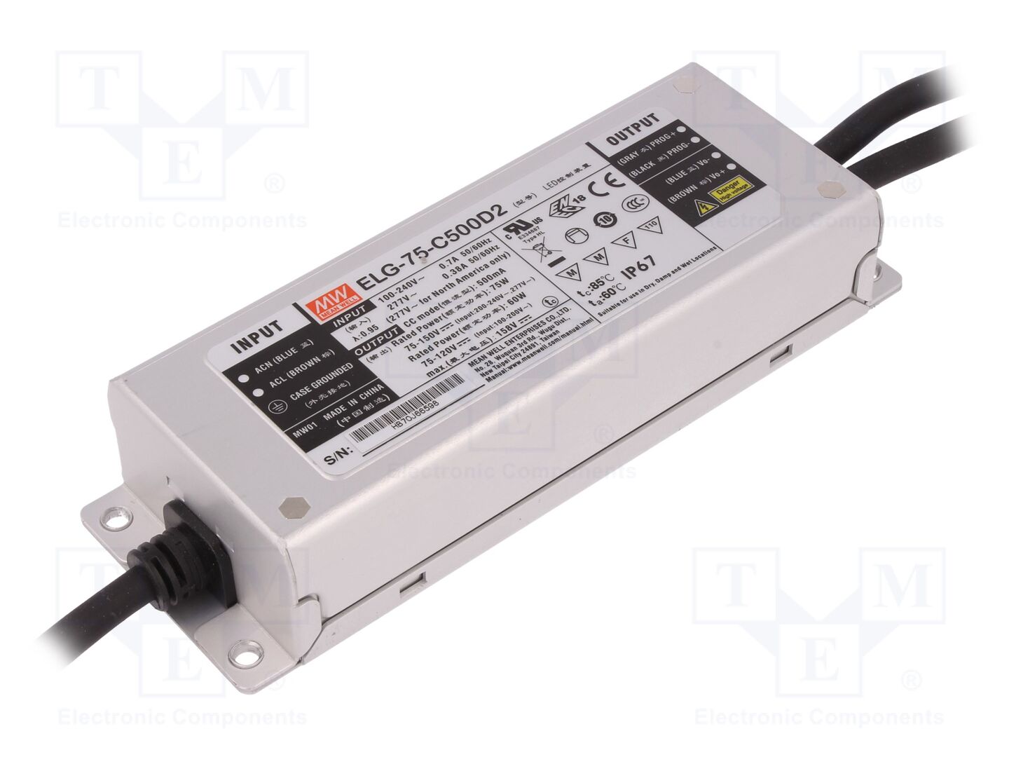 MEAN WELL ELG-75-C500D2 LED-virtalähde 75W 500mA