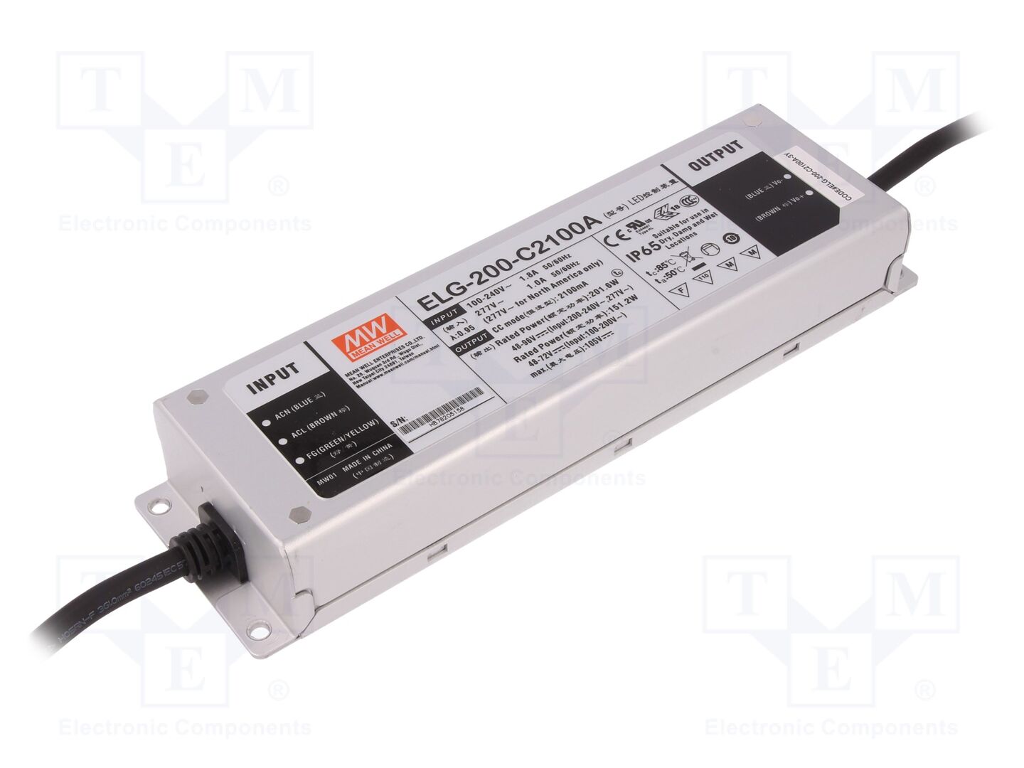 MEAN WELL ELG-200-C2100A-3Y LED-verkkolaite 200W 48-96VDC 1050-2100mA
