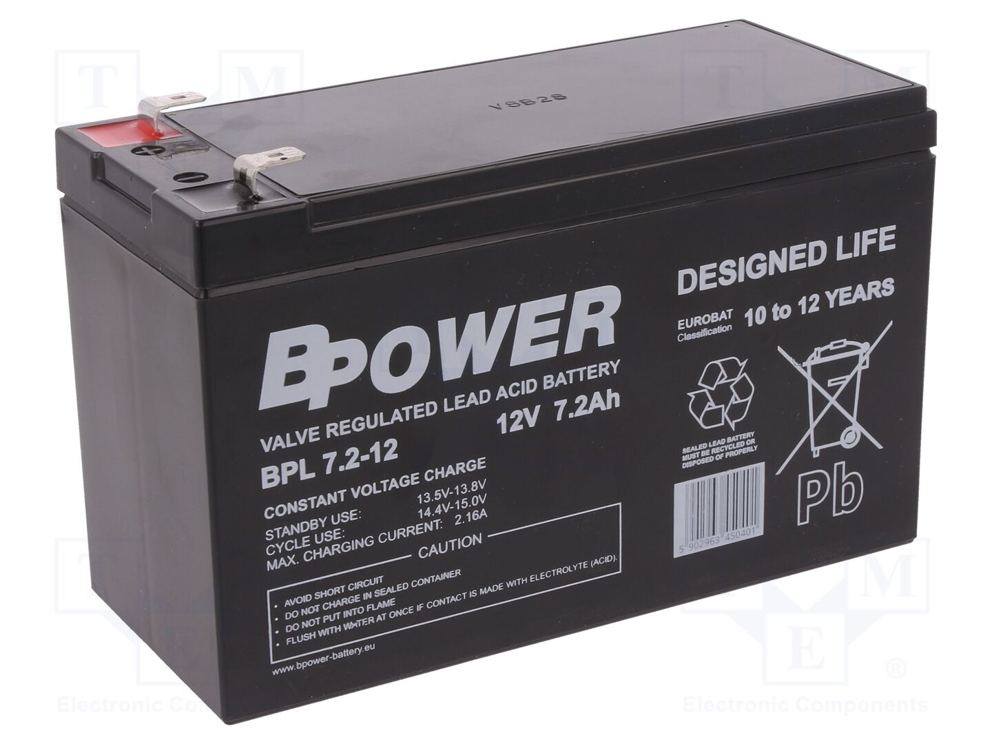 BPOWER ACCU-BPL7.2-12/BP Lyijyakku 12V 7.2Ah