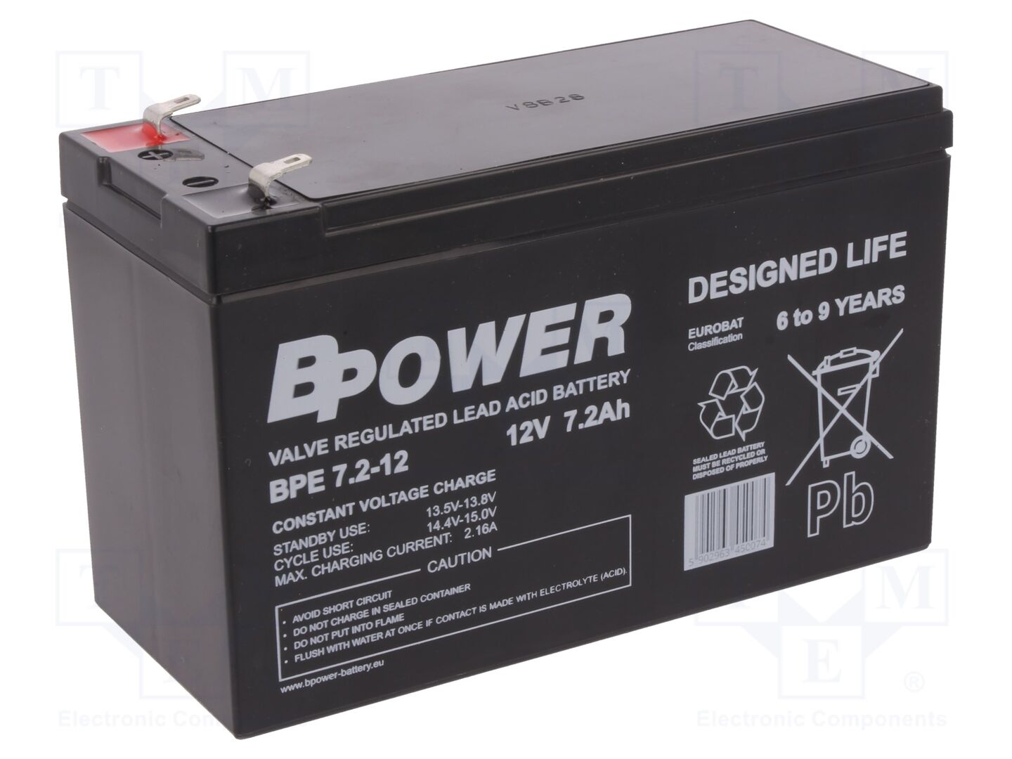 BPOWER ACCU-BPE7.2-12/BP Lyijyakku 12V 7.2Ah AGM