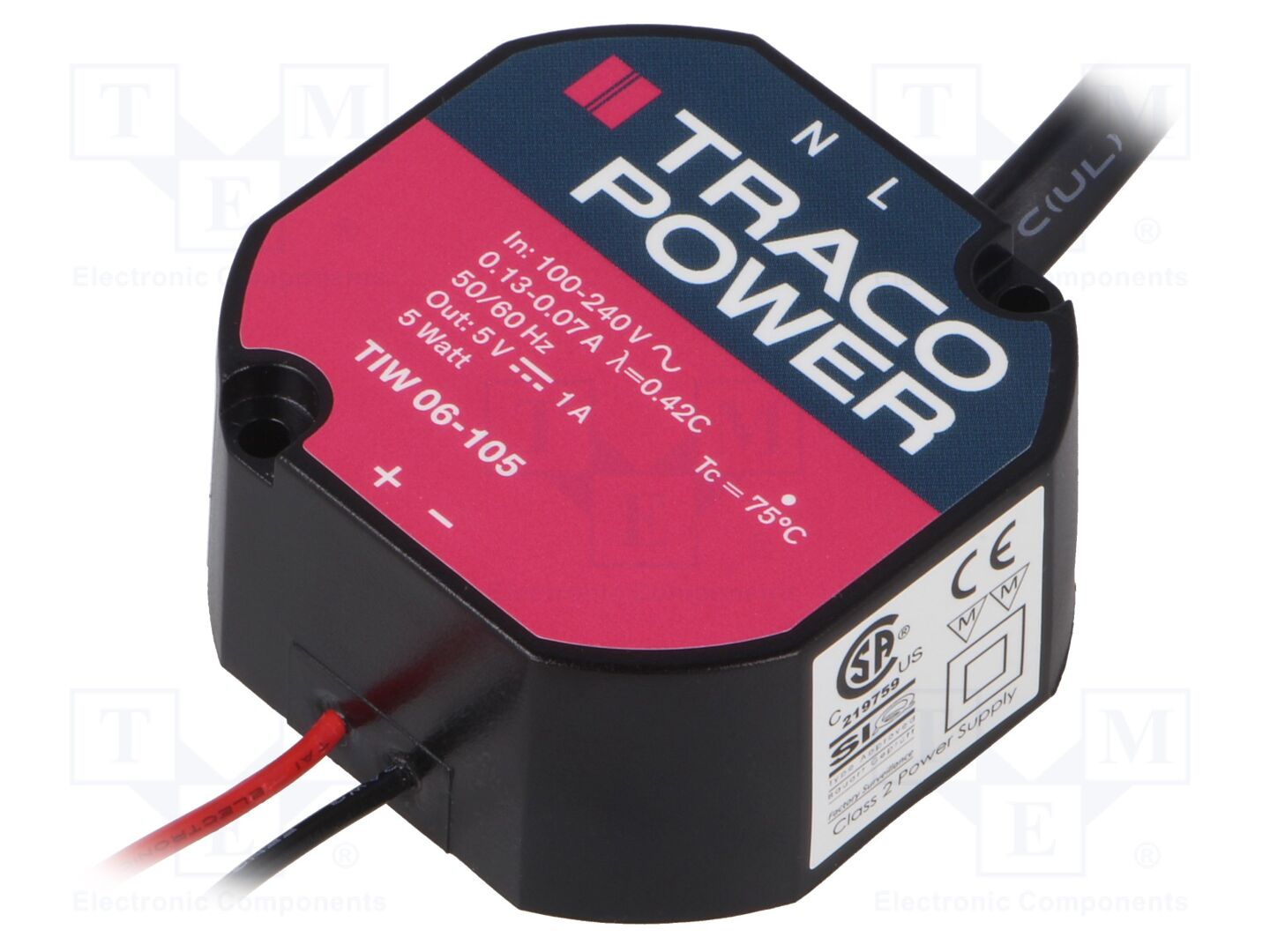 TRACO POWER TIW06-105 Sisäänrakennettu kytkentävirtalähde 5W