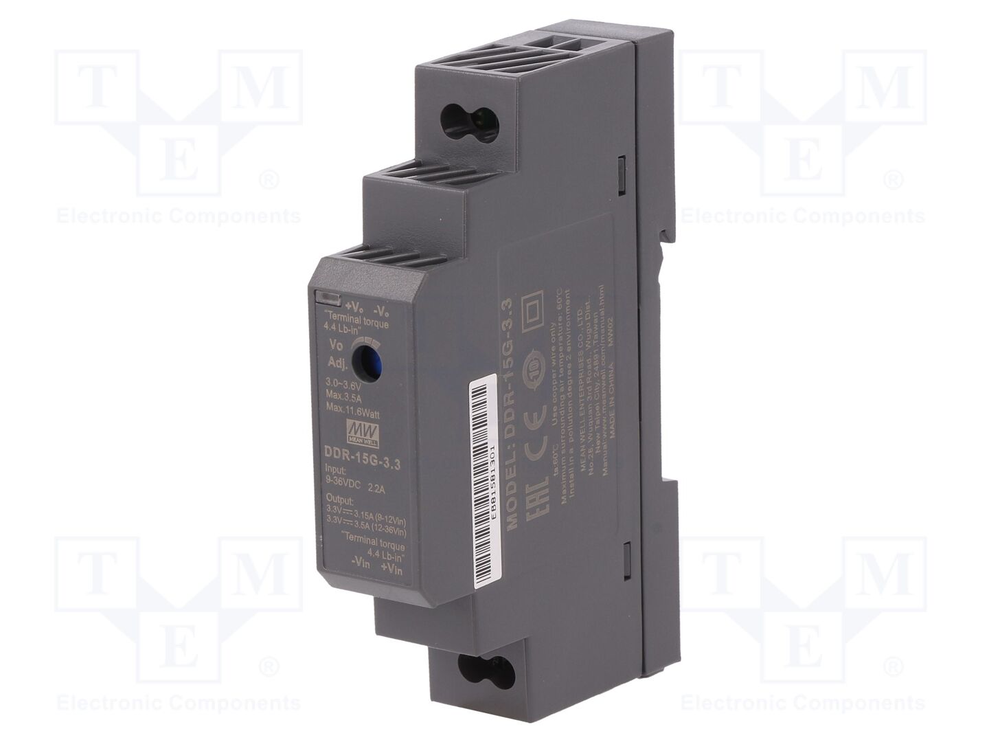 MEAN WELL DDR-15G-3.3 DC/DC-muunnin 3.3VDC 3.5A