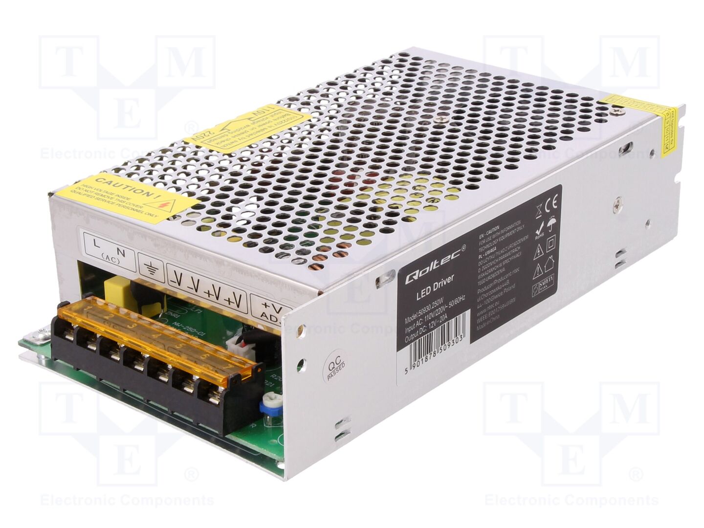 QOLTEC 50930 Sisäänrakennettu kytkentäsähkölaite 240W vakiojännite