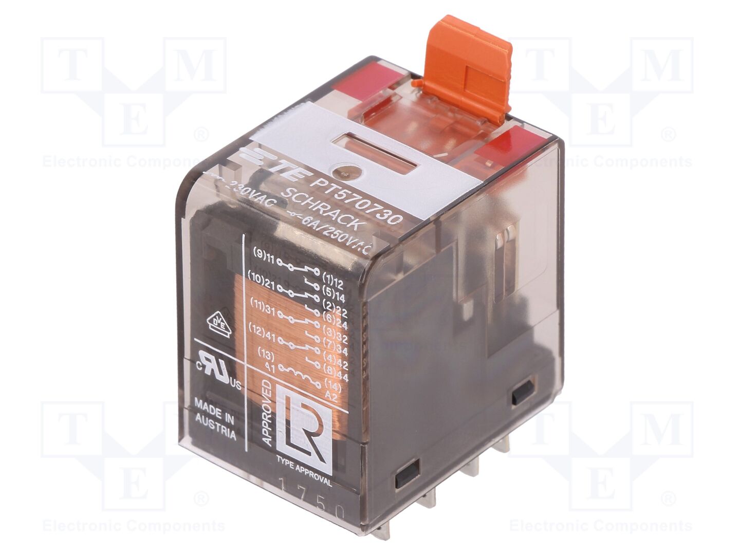 TE Connectivity PT570730 Sähkömagneettinen rele 230VAC