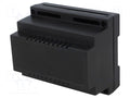 KRADEX Z101-ABS-V0/BK Din-kiskoasennuskotelo 107x89x65mm