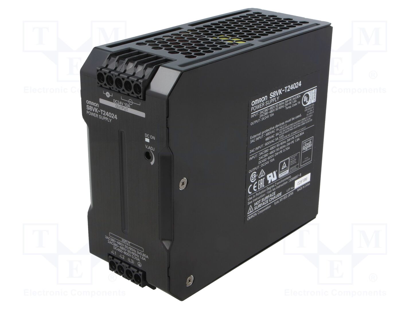 OMRON S8VK-T24024 Kiskokiinnitteinen kytkentävirtalähde 240W 24VDC 10A