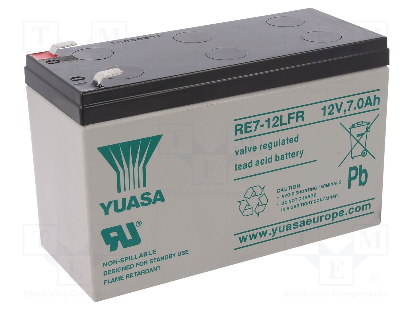 YUASA ACCU-RE7-12L/Y Lyijyakku 12V 7Ah