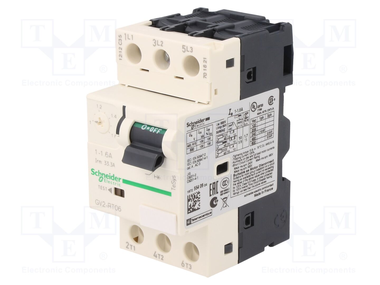 SCHNEIDER ELECTRIC GV2RT06 Moottorinsuojakatkaisija 0.37/0.55kW