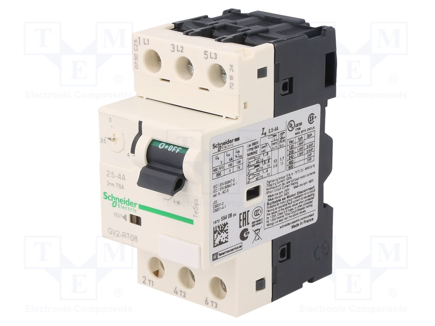 SCHNEIDER ELECTRIC GV2RT08 Moottorinsuojakatkaisija 1.1/1.5kW