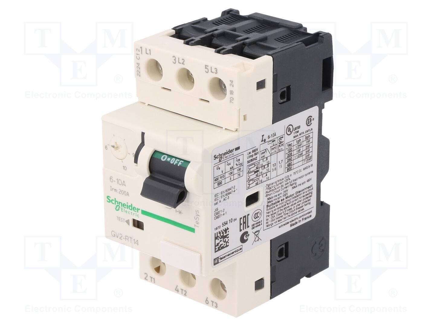 SCHNEIDER ELECTRIC GV2RT14 Moottorisuojakatkaisija 3/4kW