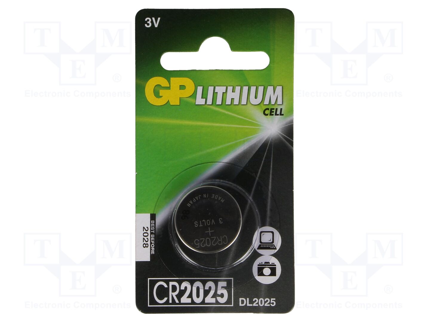 GP BAT-CR2025/GP-BL1 Litiumparisto 3V (50 kpl erä)