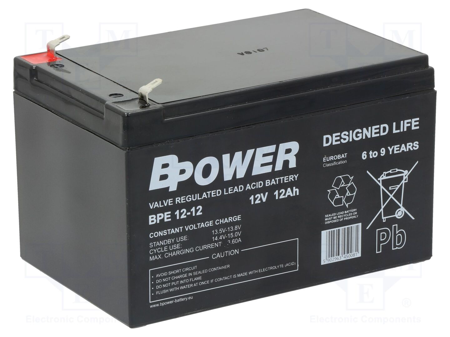 BPOWER ACCU-BPE12-12T1/BP Happoakku AGM 12V 12Ah
