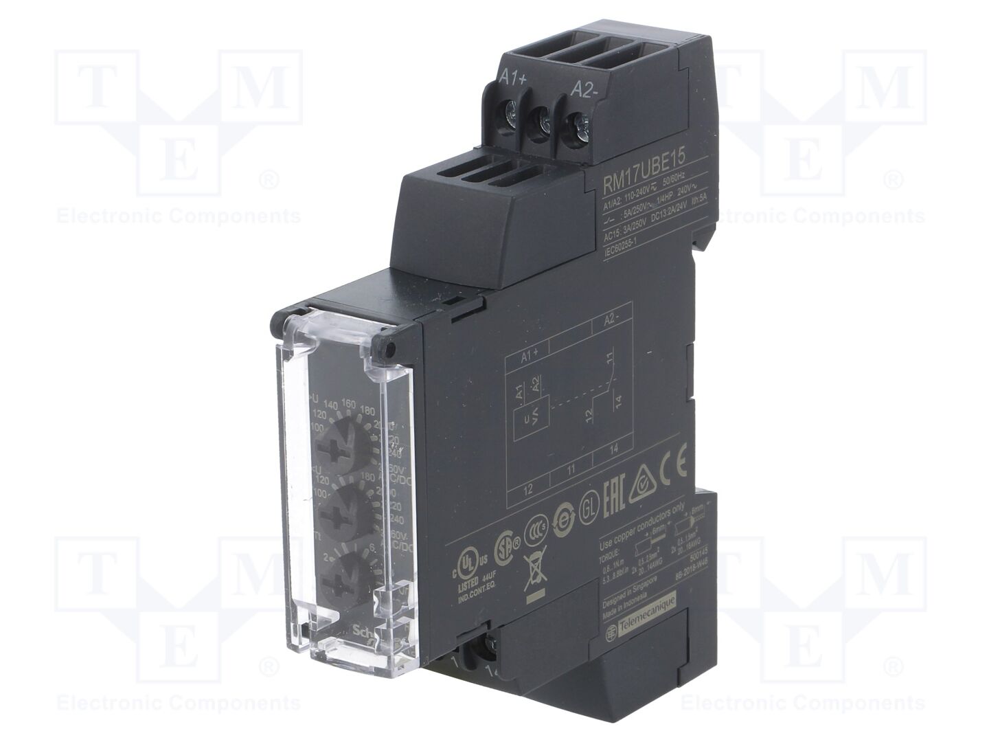 SCHNEIDER ELECTRIC RM17UBE15 Valvontarele DIN-kiskoasennus
