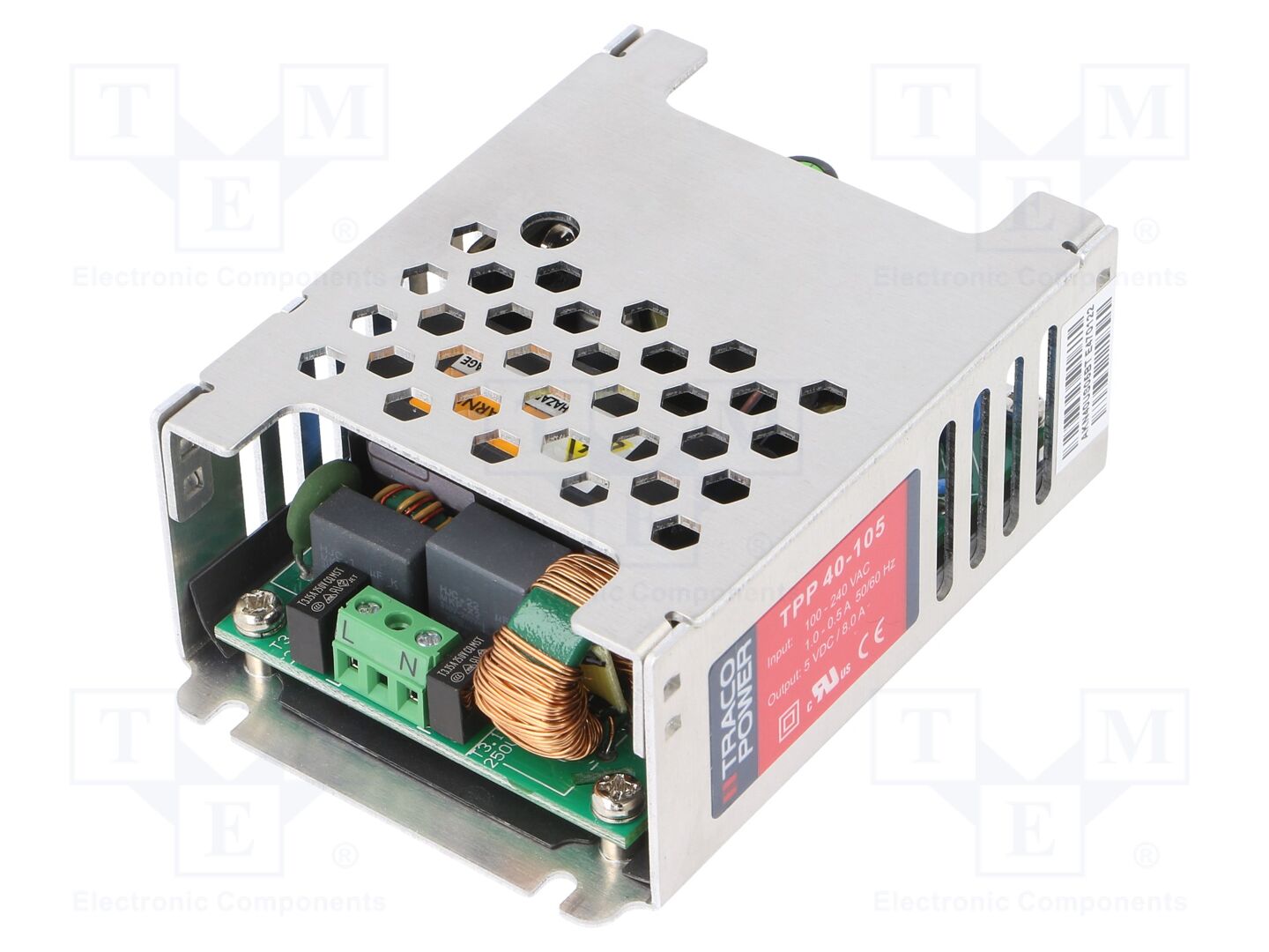 TRACO POWER TPP40-105 Sisäänrakennettu kytkentäsähkönsyöttö 40W 5VDC 8A