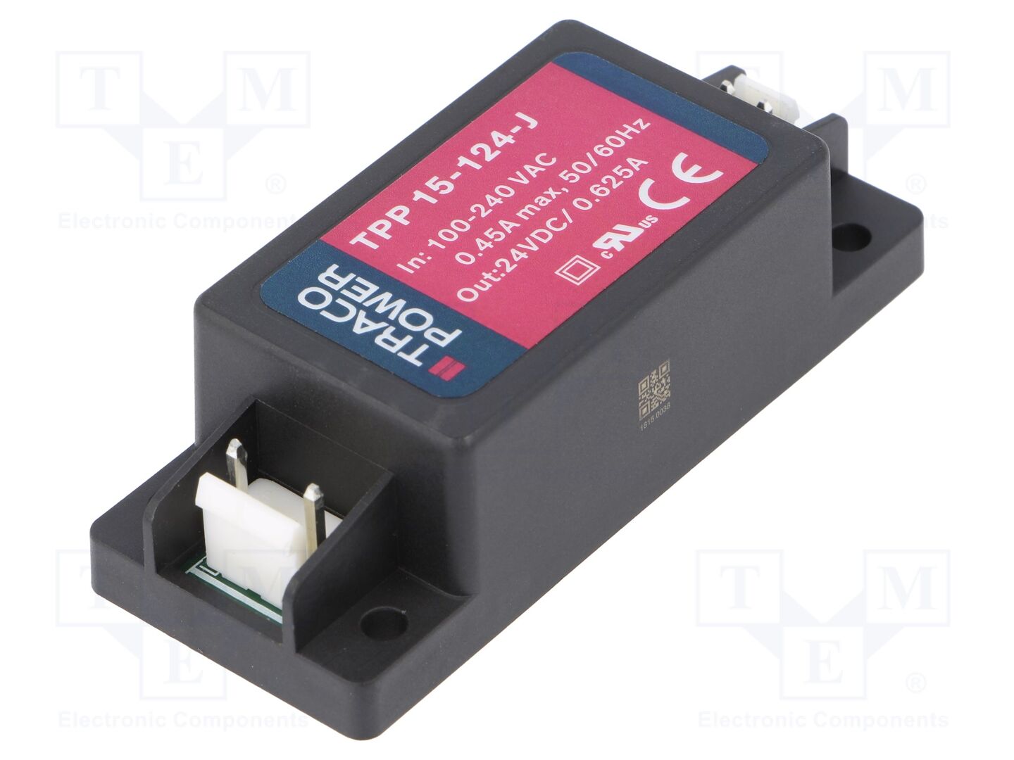 TRACO POWER TPP15-124-J Sisäänrakennettu kytkentävirtalähde 15W 24VDC
