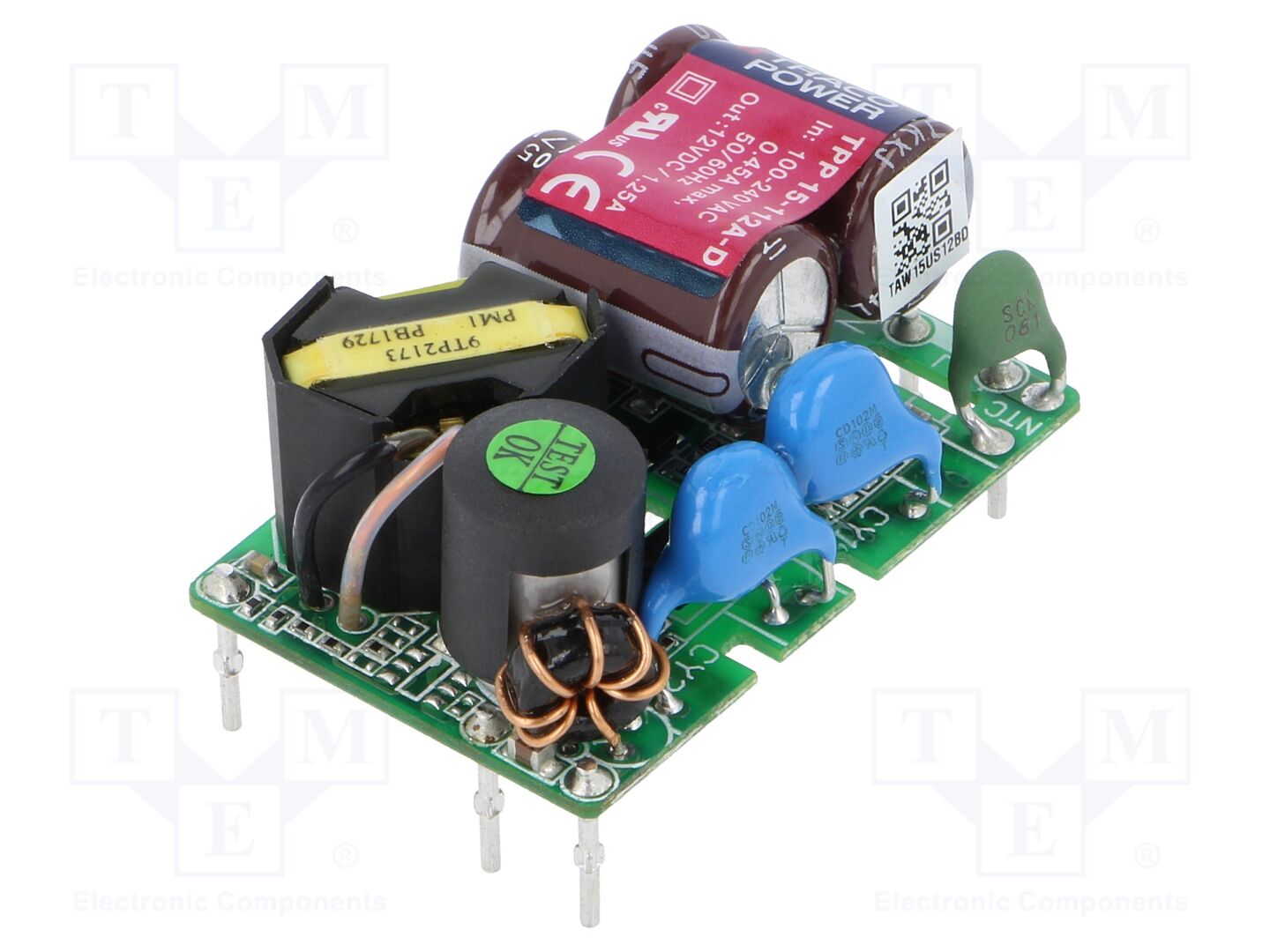 TRACO POWER TPP15-112A-D Avoin kehikkovirtalähde 15W