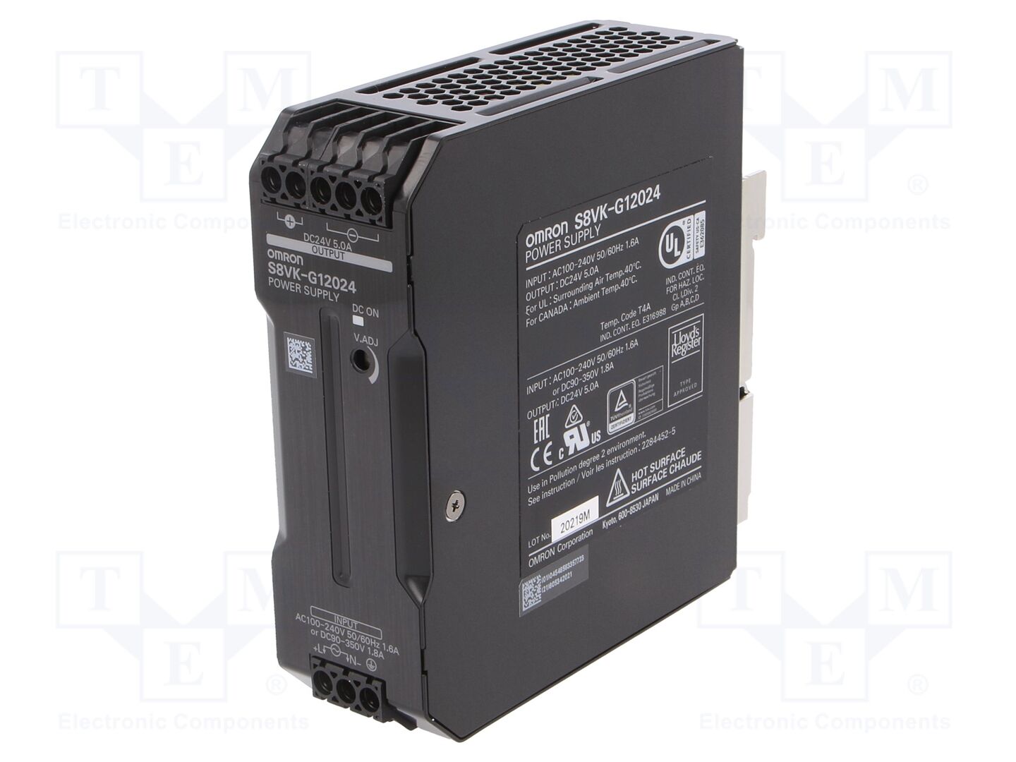 OMRON S8VK-G12024 Kiskokiinnitteinen kytkentävirtalähde 120W 24VDC