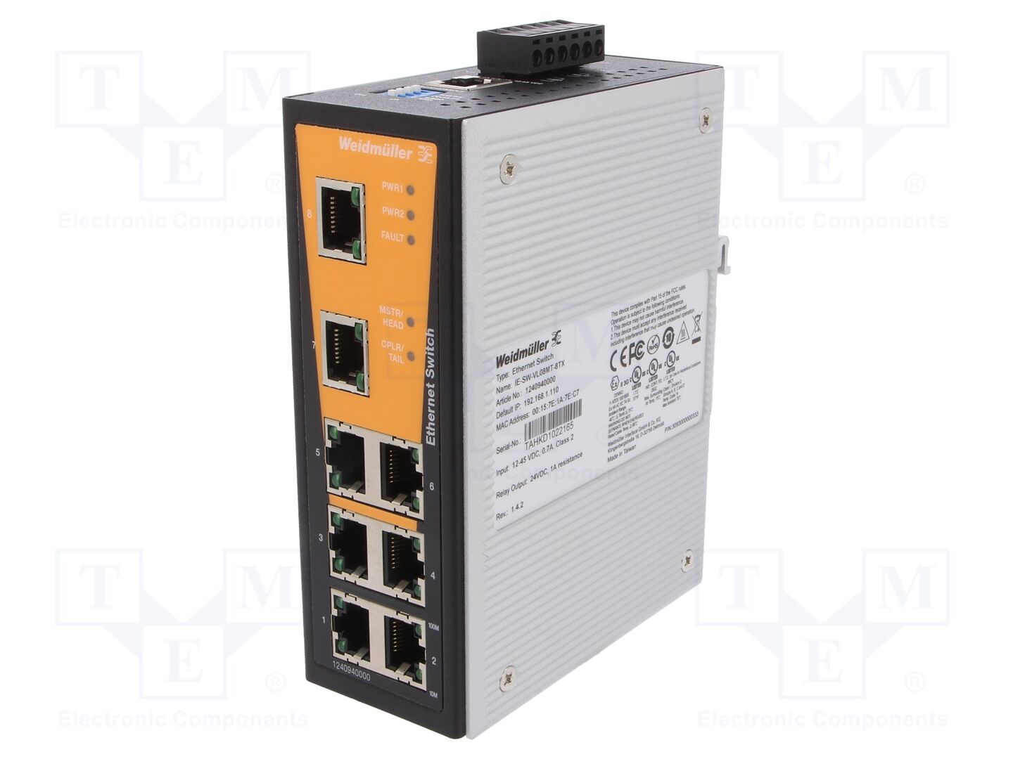 WEIDMÜLLER 1240940000 Ethernet-kytkin 8 porttia