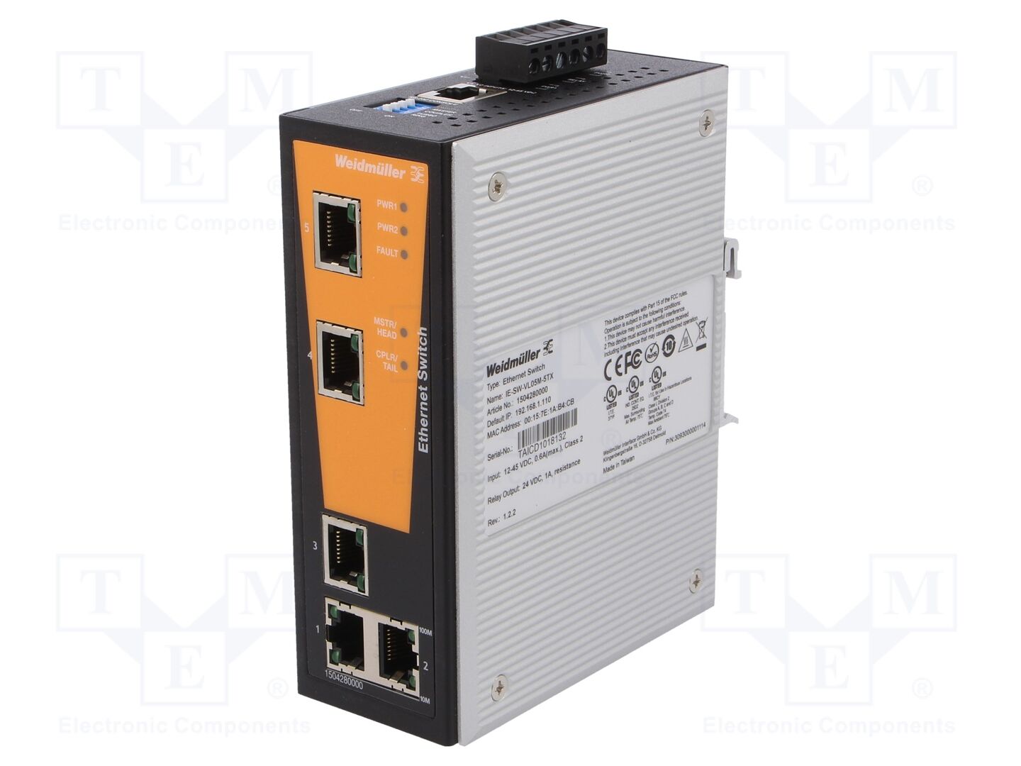 WEIDMÜLLER 1504280000 Ethernet kytkin 5 porttia