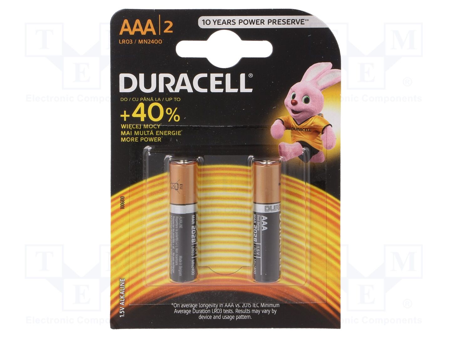 DURACELL BAT-LR3/DR-B2 Alkaliparisto AAA 1.5V (50 kpl erä)