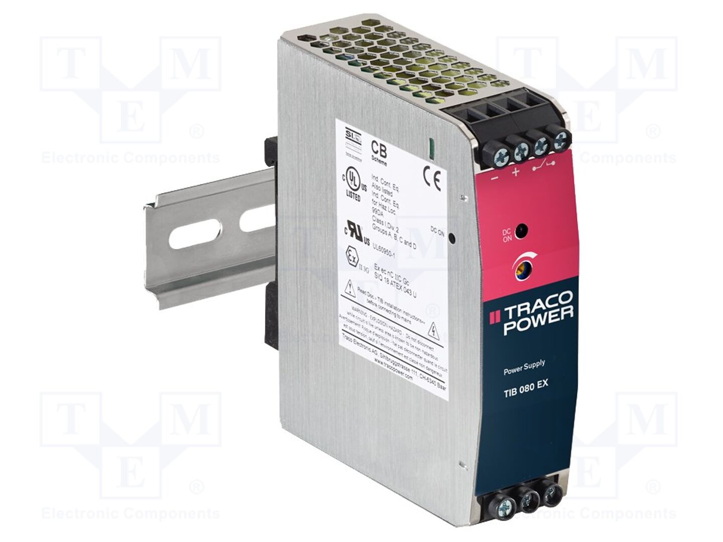 TRACO POWER TIB080-124EX Kytkinmuuntaja DIN-kiskoon 80W 24VDC 3.4A