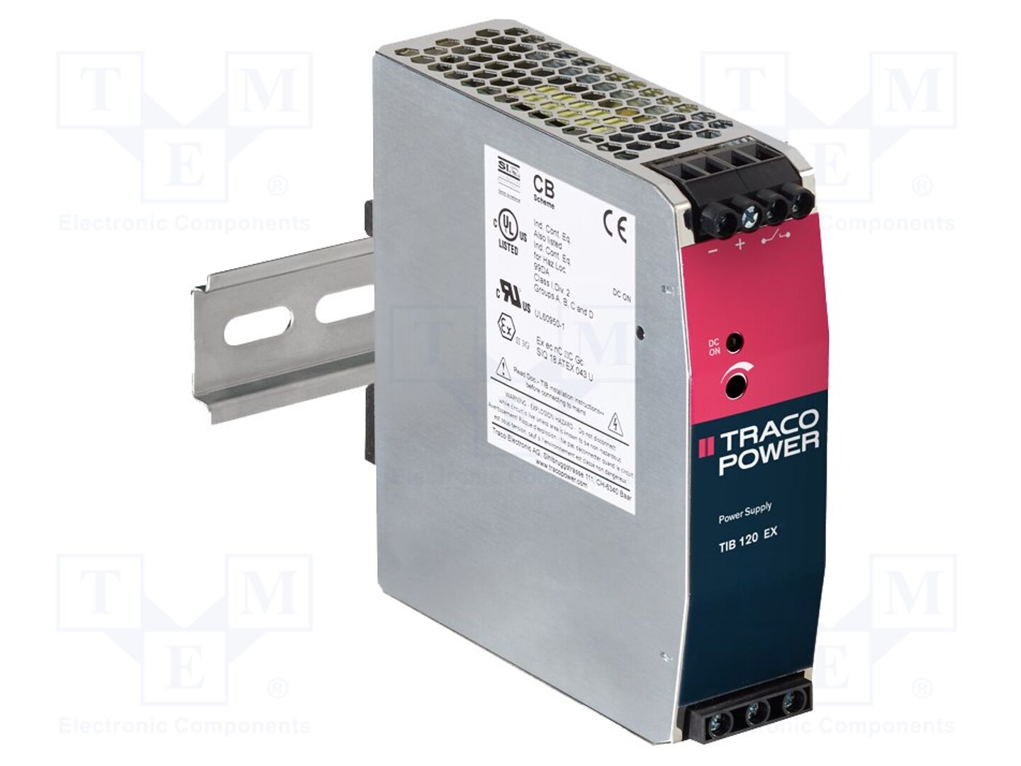 TRACO POWER TIB120-124EX DIN-kiskoon asennettava kytkentävirtalähde 120W 24VDC