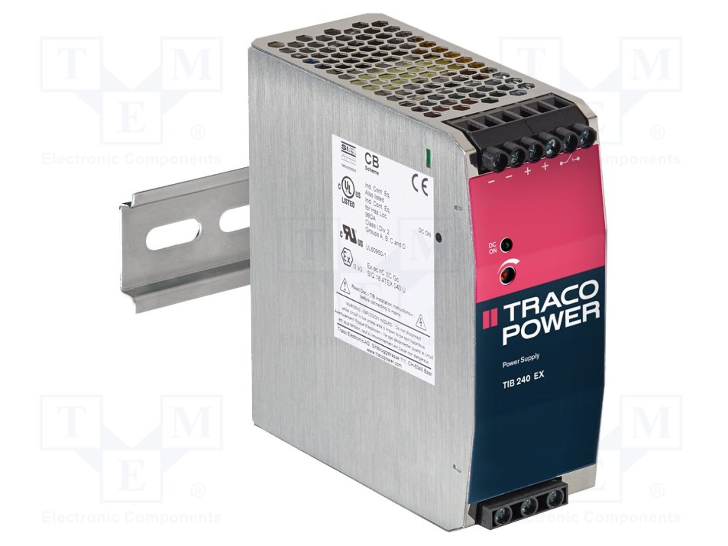 TRACO POWER TIB240-124EX DIN-kiskoon asennettava kytkentäsähkönsyöttö 240W 24VDC
