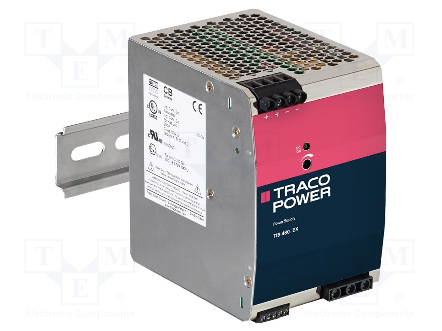 TRACO POWER TIB480-124EX Kytkinmuuntaja DIN-kiskoon 480W 24VDC 20A