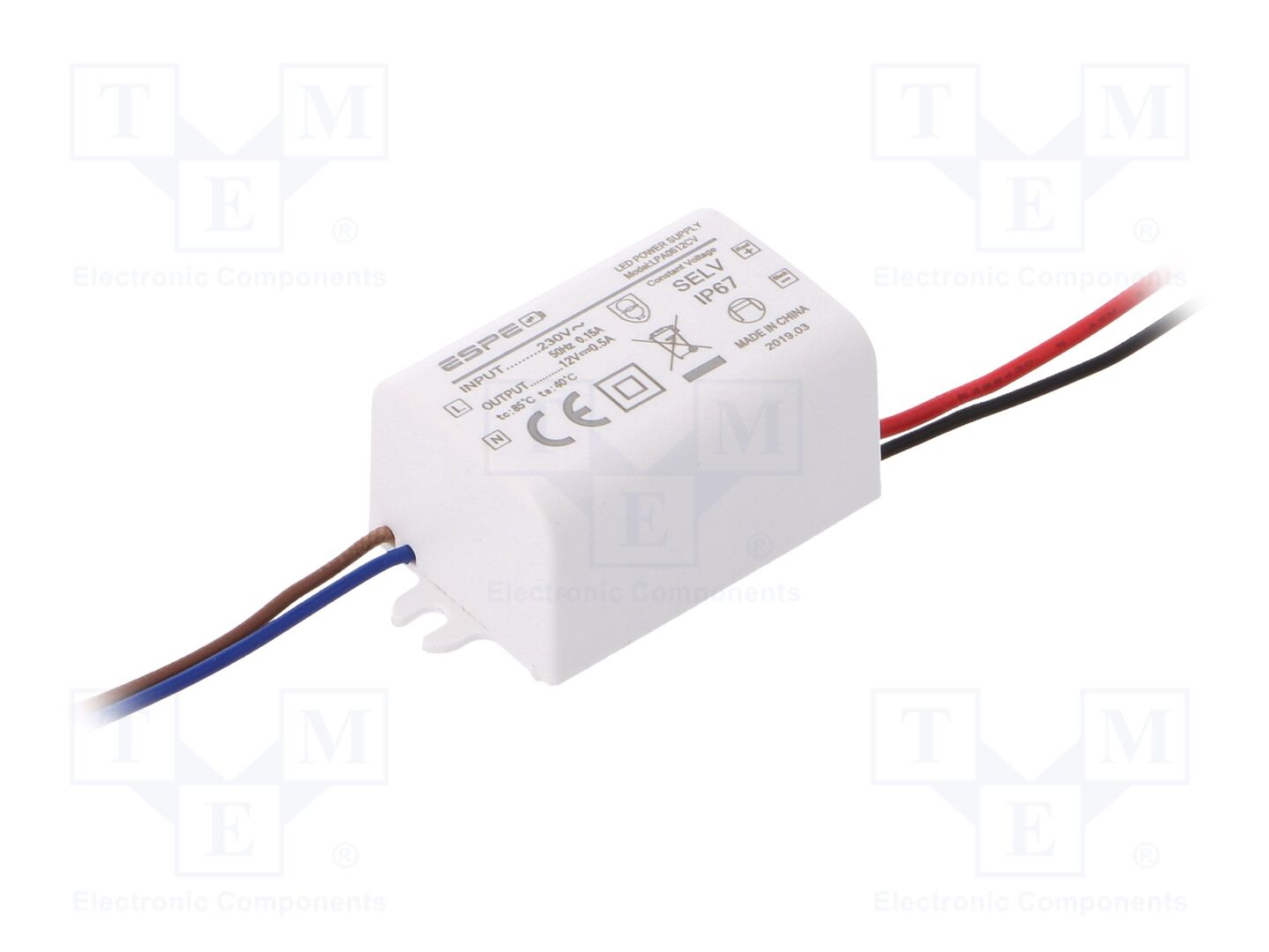 ESPE LPA0612CV LED-verkkolaite 6W 12VDC 500mA IP67