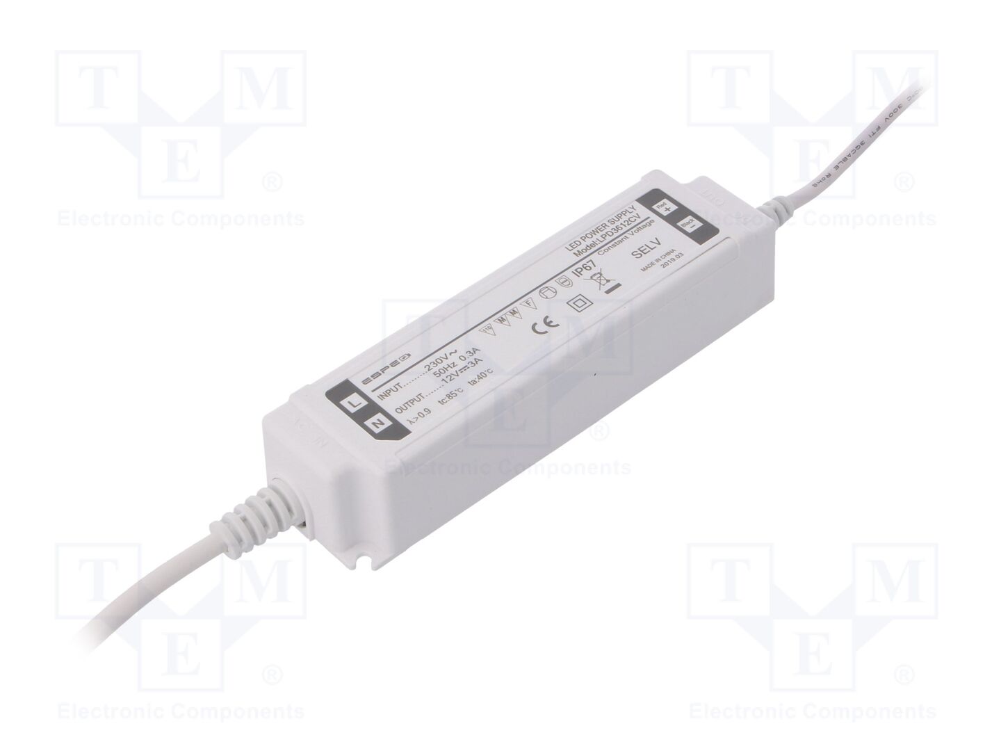 ESPE LPD3612CV LED-verkkolaite 36W 12VDC 3A