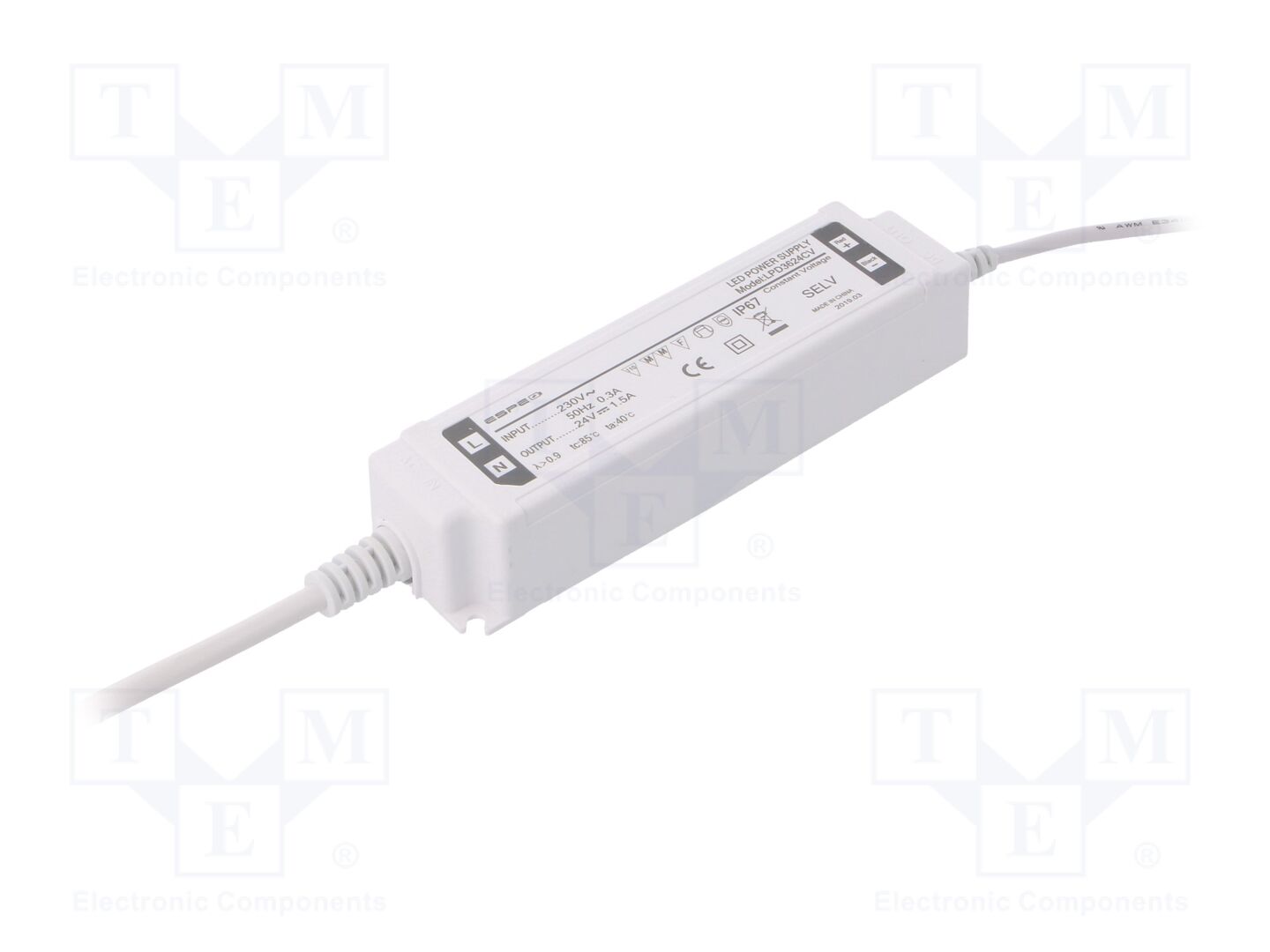 ESPE LPD3624CV LED-virtalähde 36W 24VDC 1,5A