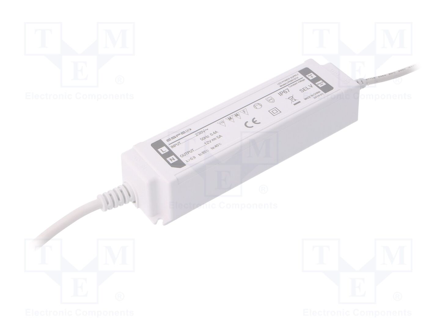 ESPE LPE6012CV LED-virtalähde 60W 12VDC 5A
